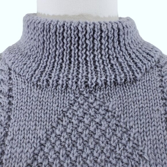 Handmade Oversize Knit Sweater Soft Warm Wool Beautiful Detailing Medium Large - Picture 5 of 6
